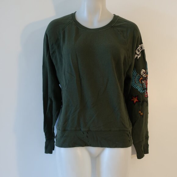 Womens Zadig & Voltaire Dark Green Multicolor Skeleton Graphic Sweatshirt Top M - Picture 5 of 16